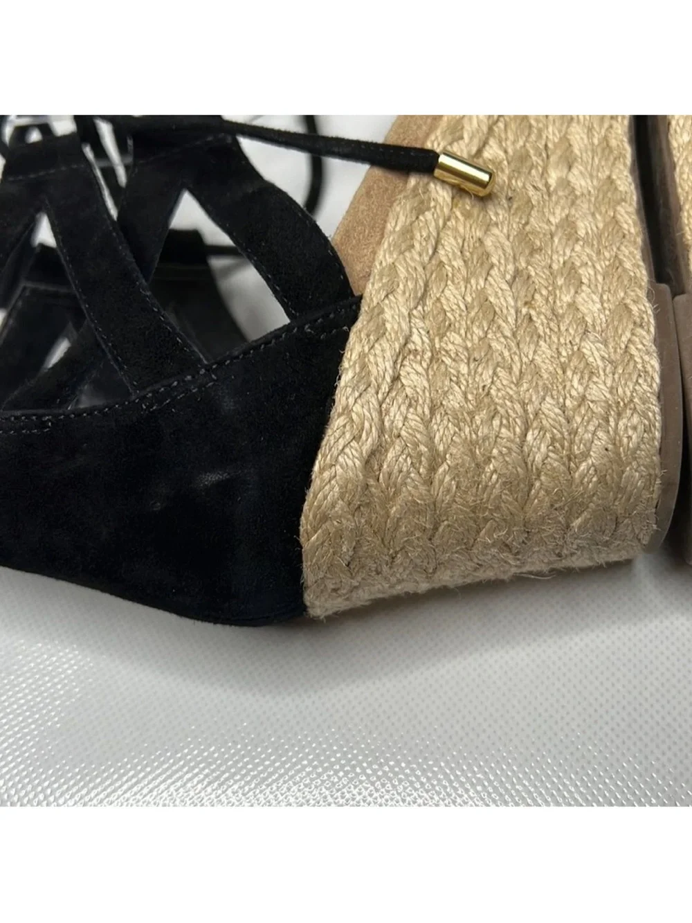 Vionic Aruba Calypso Espadrille Wedge Black Size 10 NEW